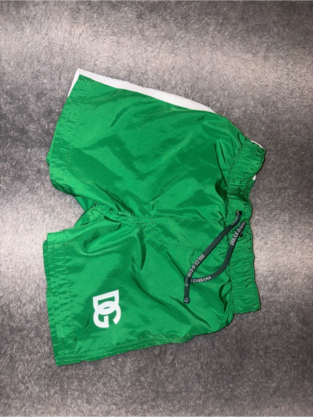 Dolce & Gabbana Green Athletic Swim Shorts with Logo